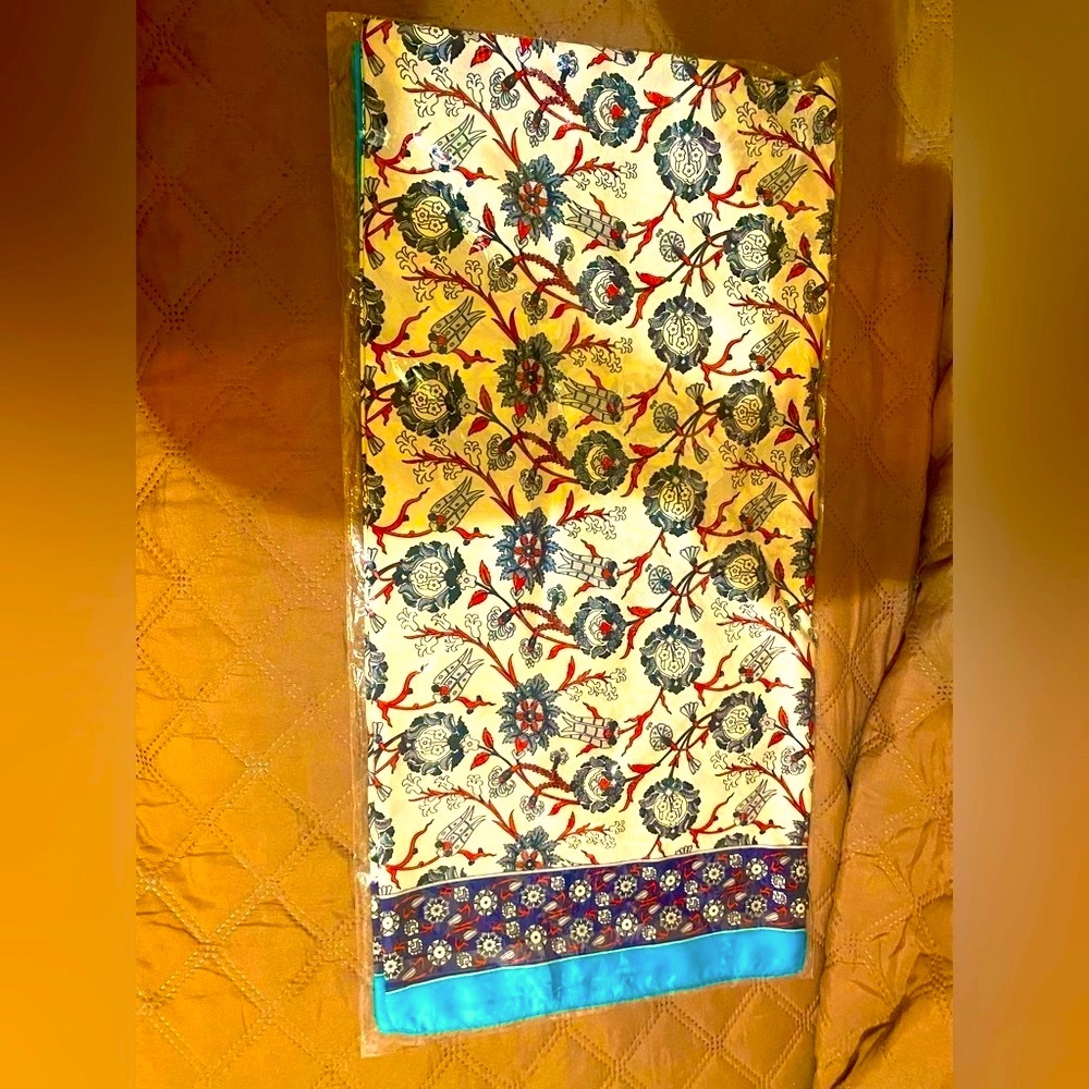 New silky floral fancy Scarf .